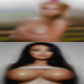 Naked woman with big sweaty